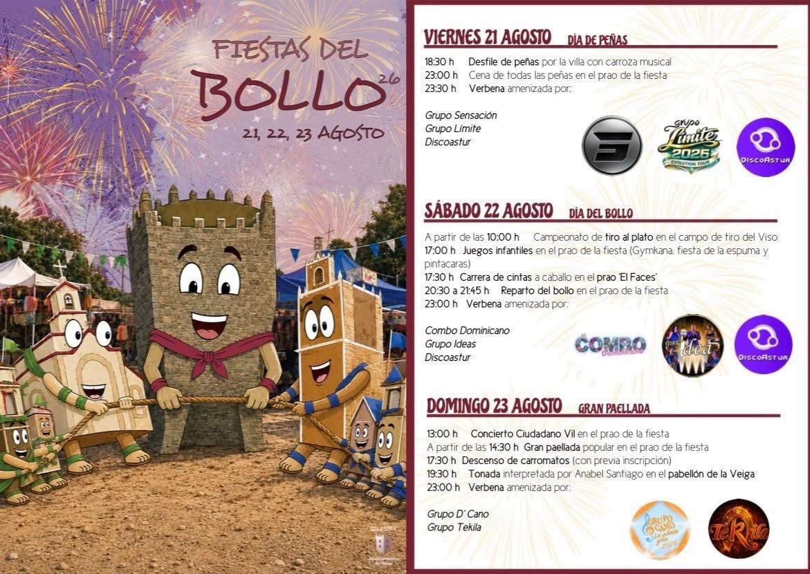 Fiestas del Bollo 2026 en Salas, 21, 22 y 23 de agosto