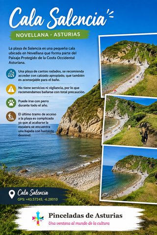 Cala Salencia, ubicada en Novellana (Cudillero)
