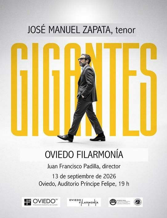 Zapata Tenor y la Oviedo Filarmónica, "Gigantes" en el Auditorio, el 13 de septiembre