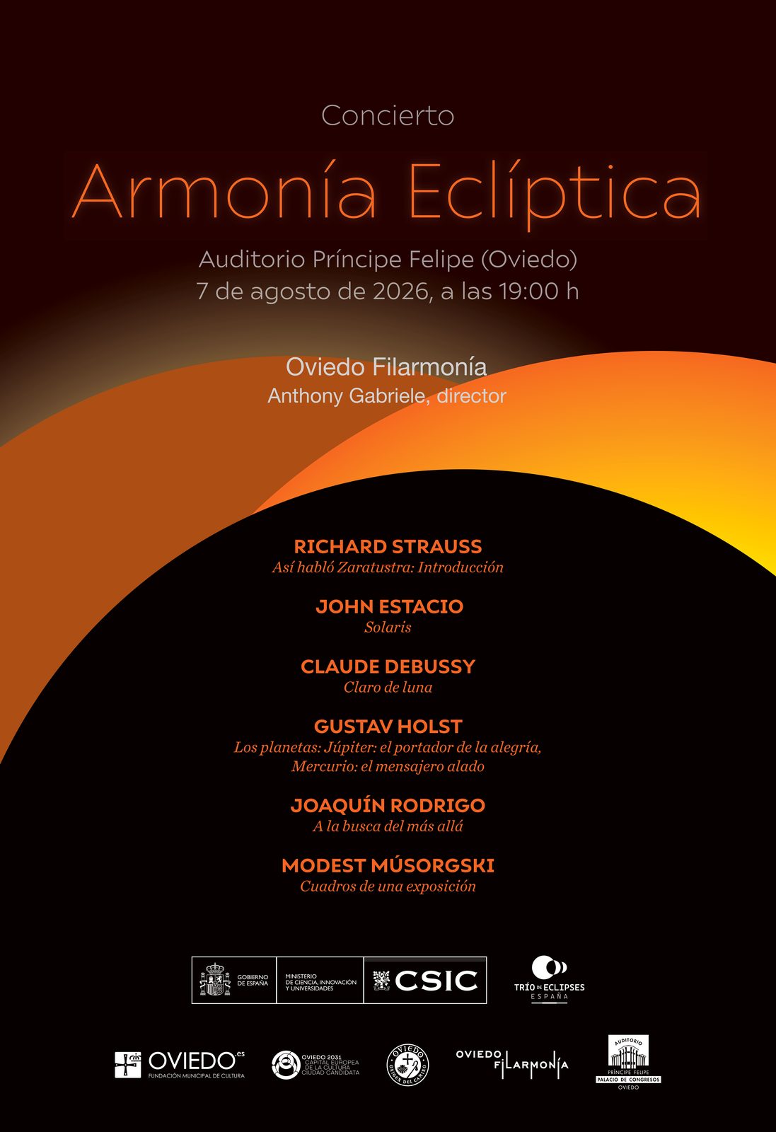 Concierto "Armonía Eclíptica", 7 de agosto 19:00 horas