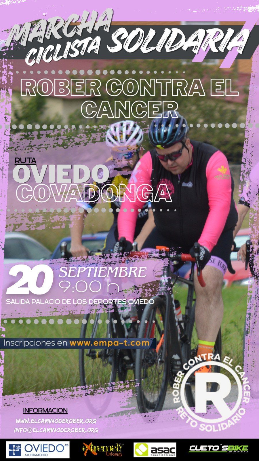 Marcha Ciclista Solidaria "Rober contra el Cáncer", de Oviedo a Covadonga el 20 de septiembre