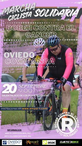 Marcha Ciclista Solidaria "Rober contra el Cáncer", de Oviedo a Covadonga el 20 de septiembre