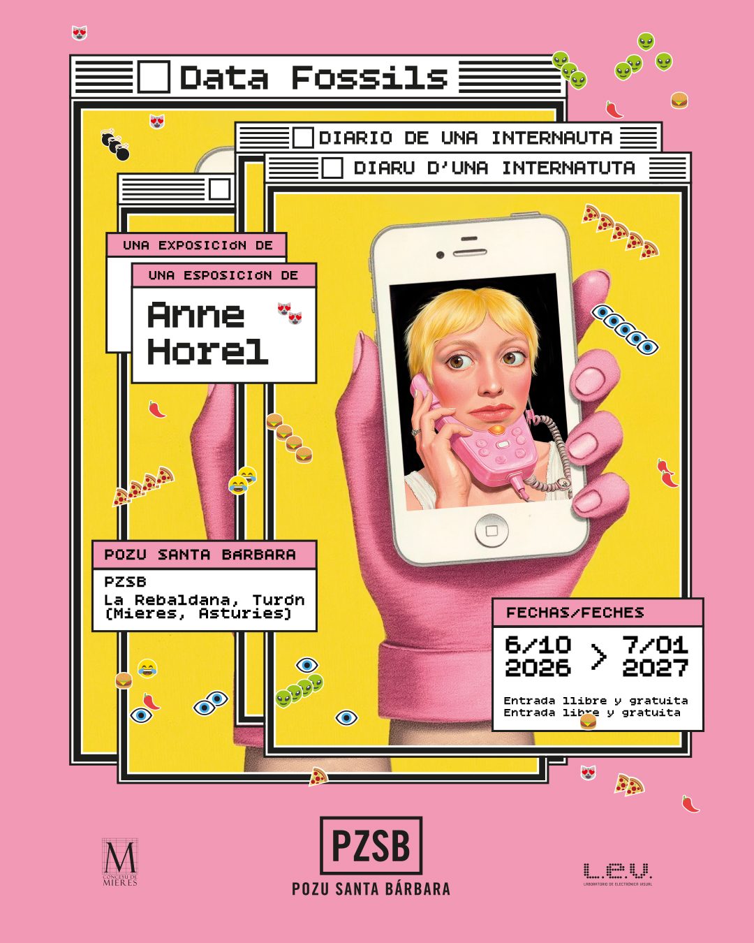 El Pozu Santa Bárbara acogerá desde el 6 de octubre la exposición “Data Fossils. Diario de una internauta”, de la artista francesa Anne Horel