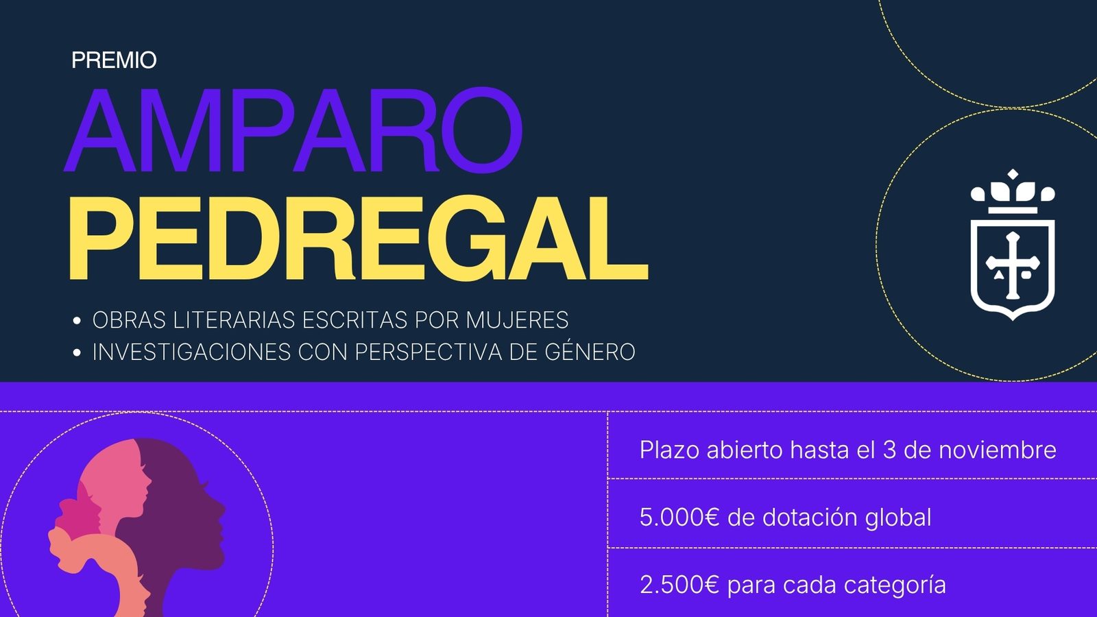 El Principado convoca el Premio Amparo Pedregal para obras literarias escritas por mujeres e investigaciones con perspectiva de género